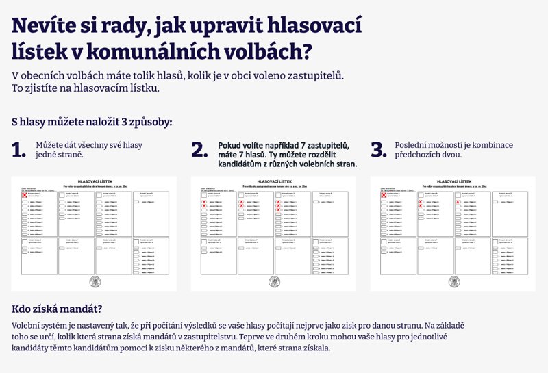 Jak upravit hlasovací lístek v komunálních volbách